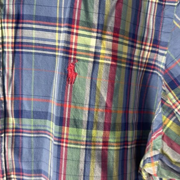 Ralph Lauren Mens Custom Fit Blue Yellow  Plaid Shirt  Button Down Shirt XL - Picture 3 of 7